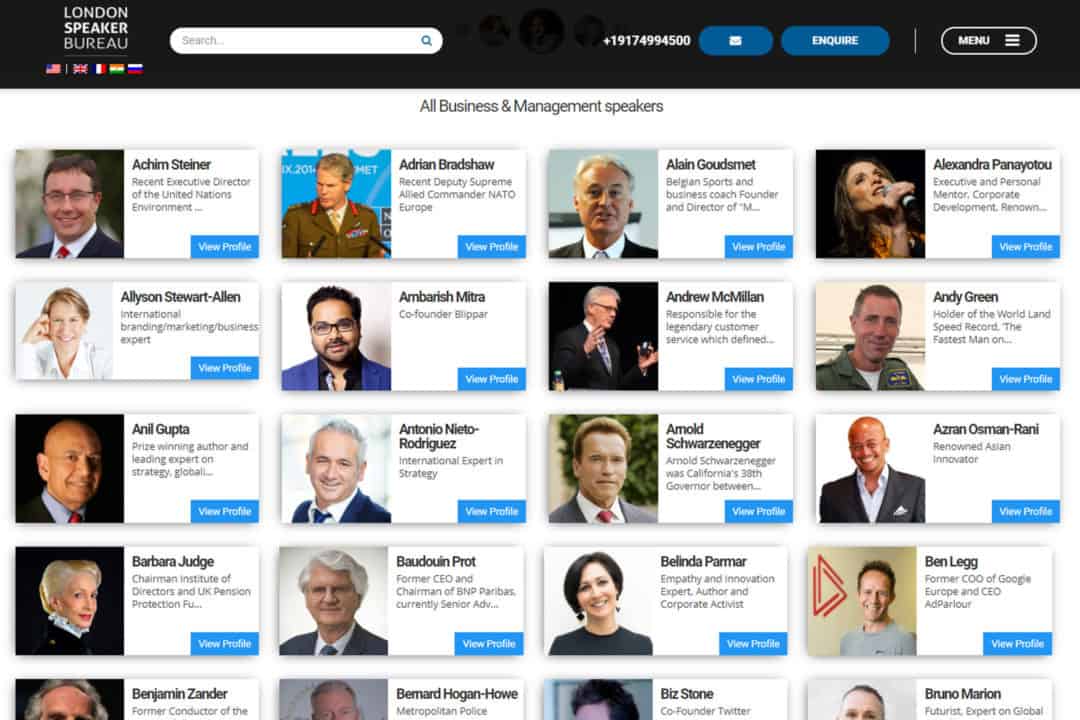 London Speaker Bureau — screenshot 2